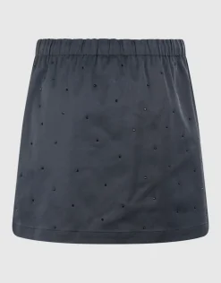 Strass Mini Rok Donkerblauw