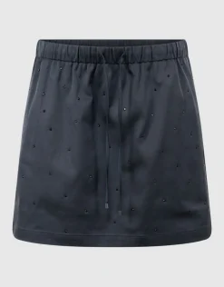 Strass Mini Rok Donkerblauw