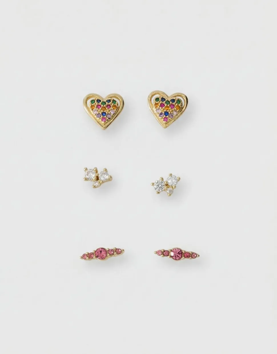 Strass Oorbellen Set Goud