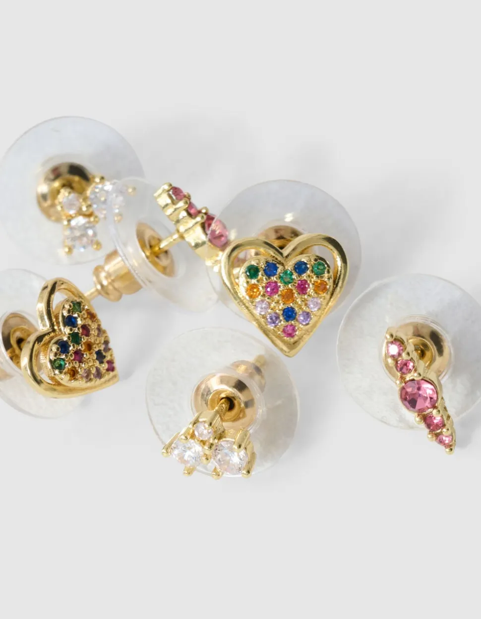 Strass Oorbellen Set Goud
