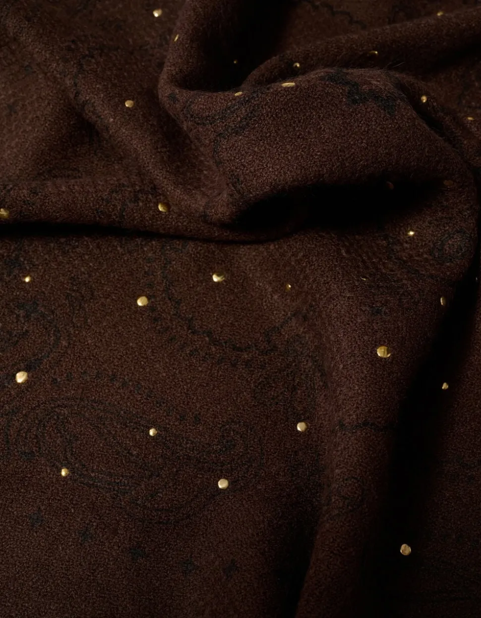 Strass Paisley Sjaal Donkerbruin