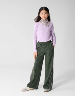 Strass Rib Longsleeve Top Lichtpaars