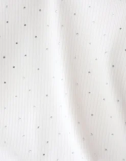 Strass Ruffle Top Gebroken Wit