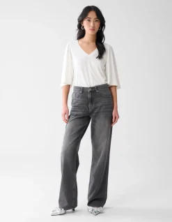 Strass Ruffle Top Gebroken Wit