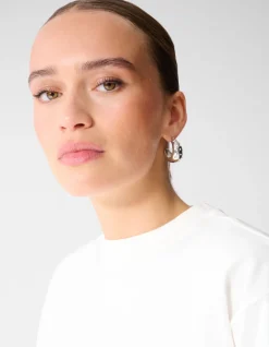 Strass Small Hoop Oorbellen Zilver