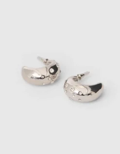 Strass Small Hoop Oorbellen Zilver