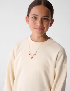 Strass Tekst Sweater Gebroken Wit
