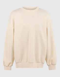 Strass Tekst Sweater Gebroken Wit