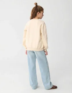 Strass Wide Leg Fit Jeans Bleached