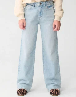 Strass Wide Leg Fit Jeans Bleached