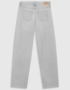 Strass Wide Leg Fit Jeans Lichtgrijs