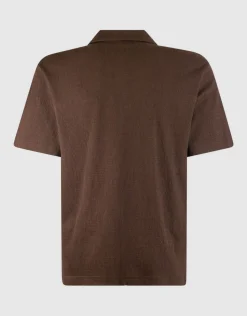 Structuur Overshirt Donkerbruin