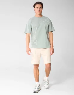 Structuur Regular Fit Short Zand