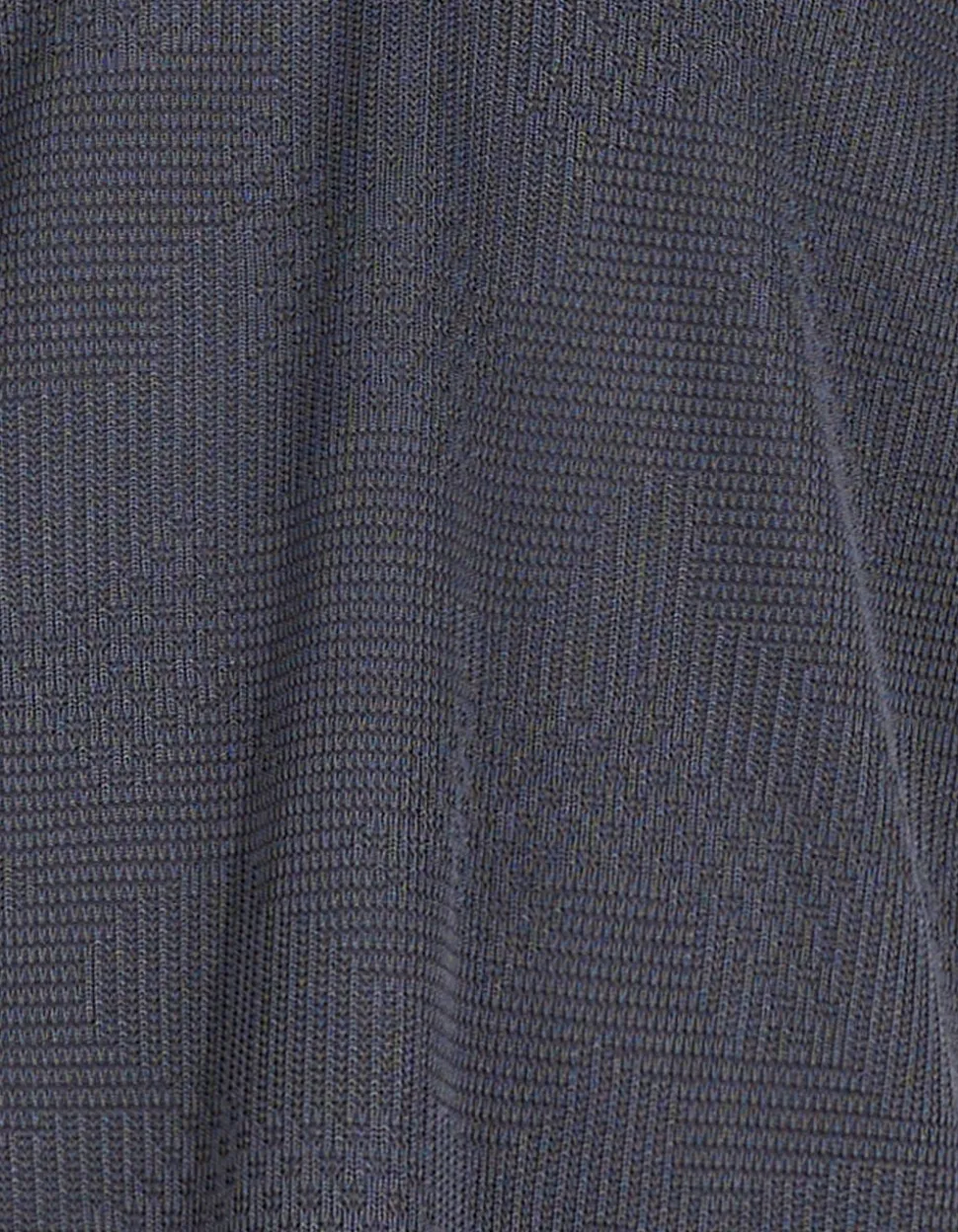Structuur Zipper Polo Donkerblauw