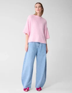 Stud Baggy Fit Jeans Bleached