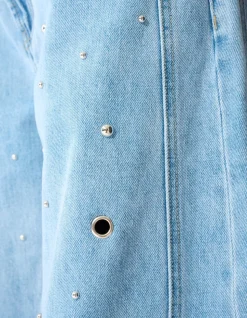 Studded Baggy Fit Jeans Blauw