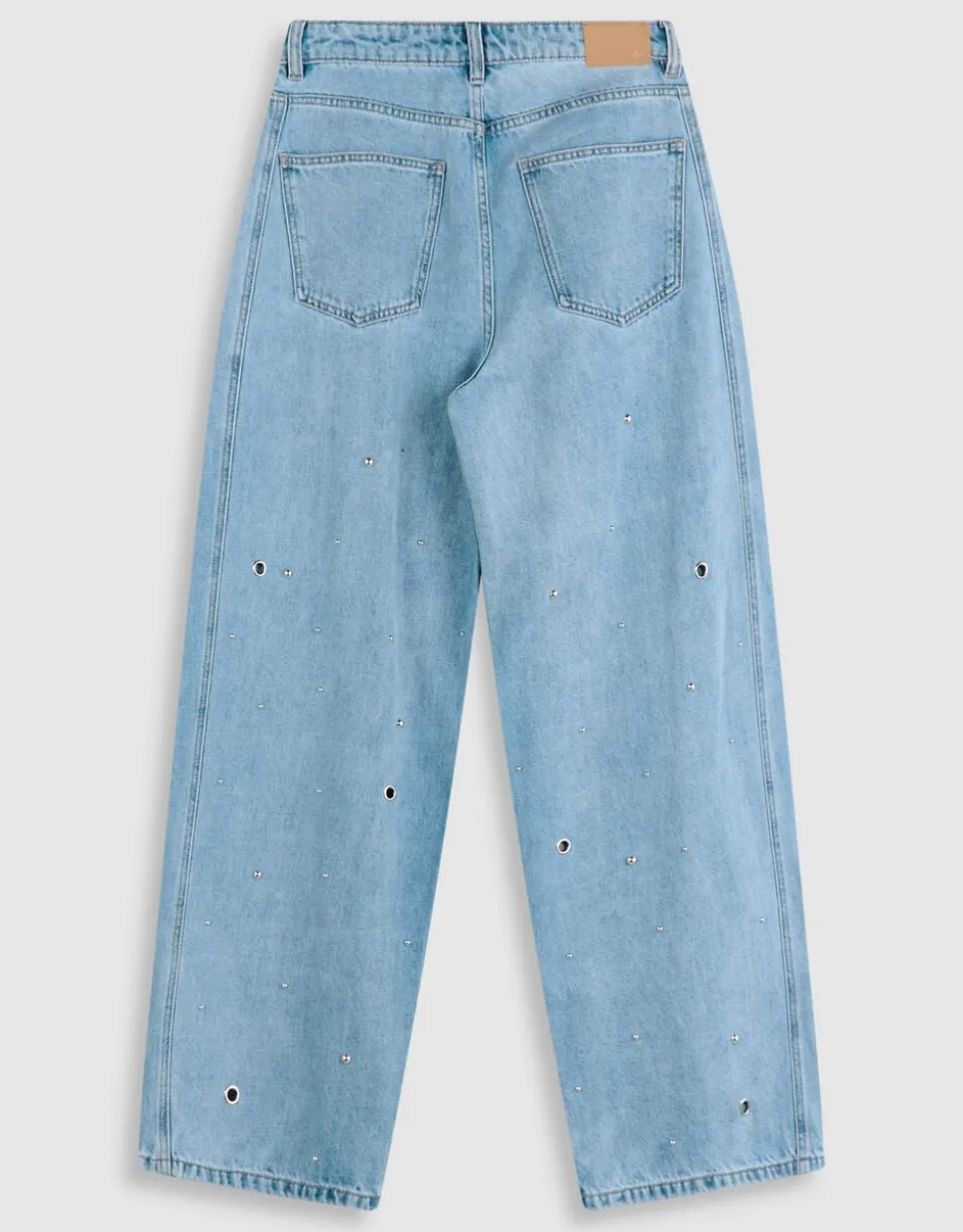 Studded Baggy Fit Jeans Blauw