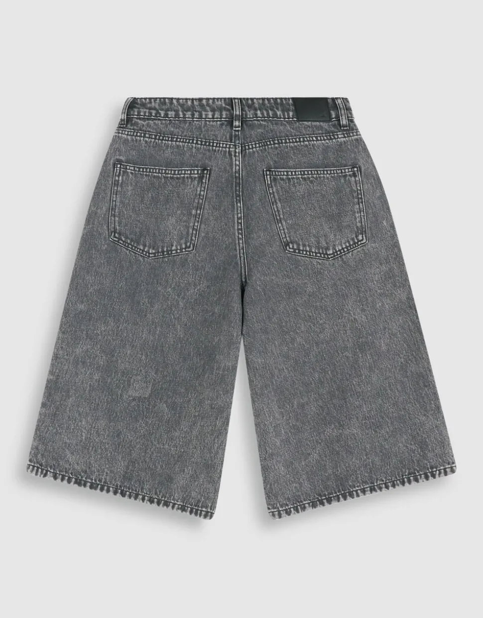 Studded Denim Jort Grijs