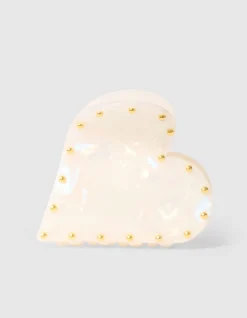 Studded Heart Haarclip Gebroken Wit