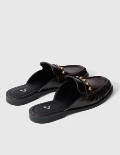 Studded Loafer Donkerrood