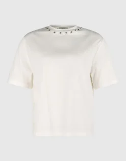 Studded T-shirt Gebroken Wit