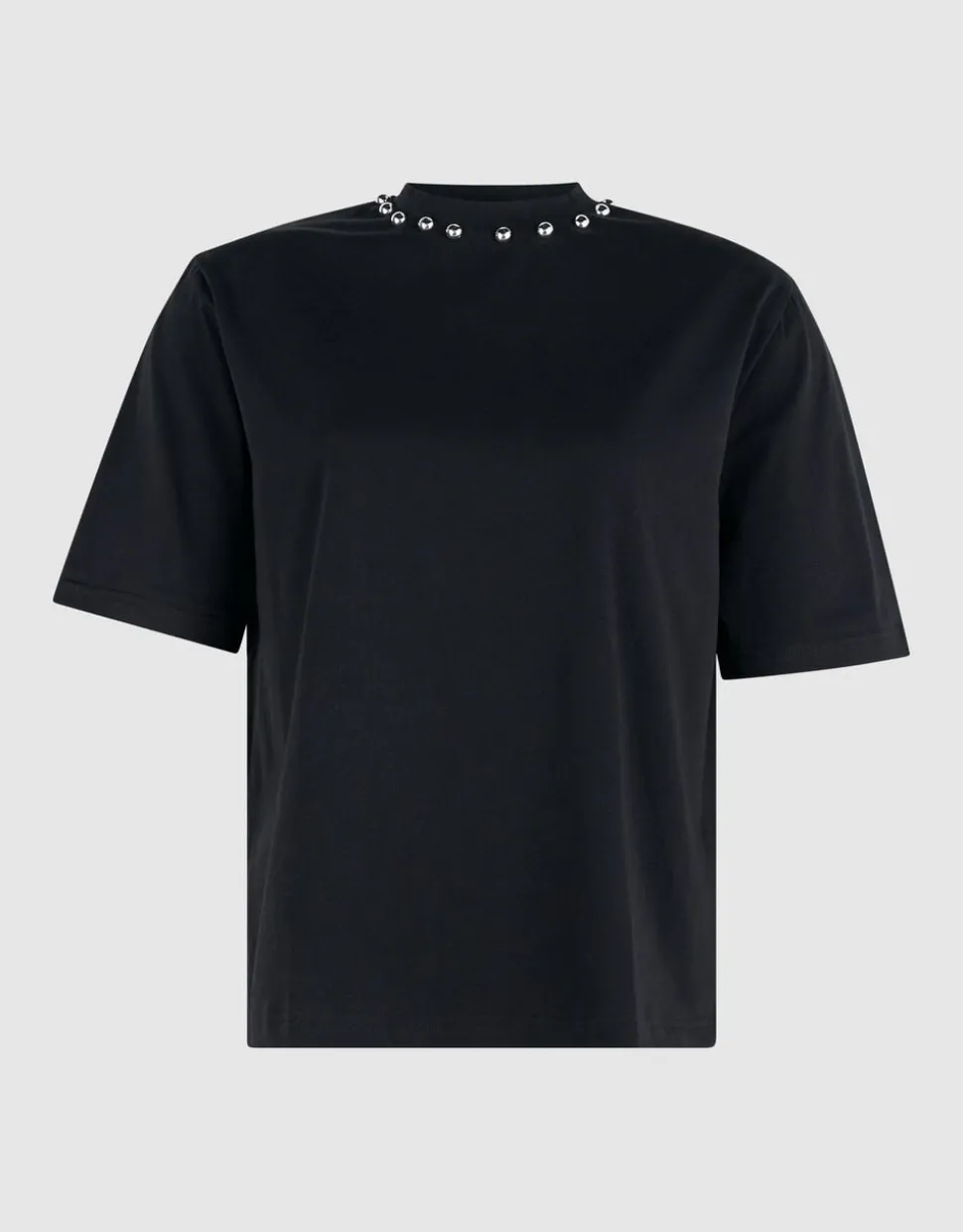 Studded T-shirt Zwart