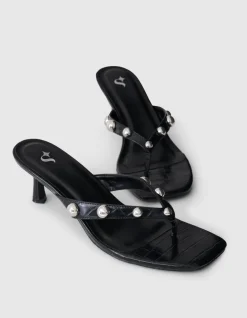 Studs Slipper Hakken Zwart