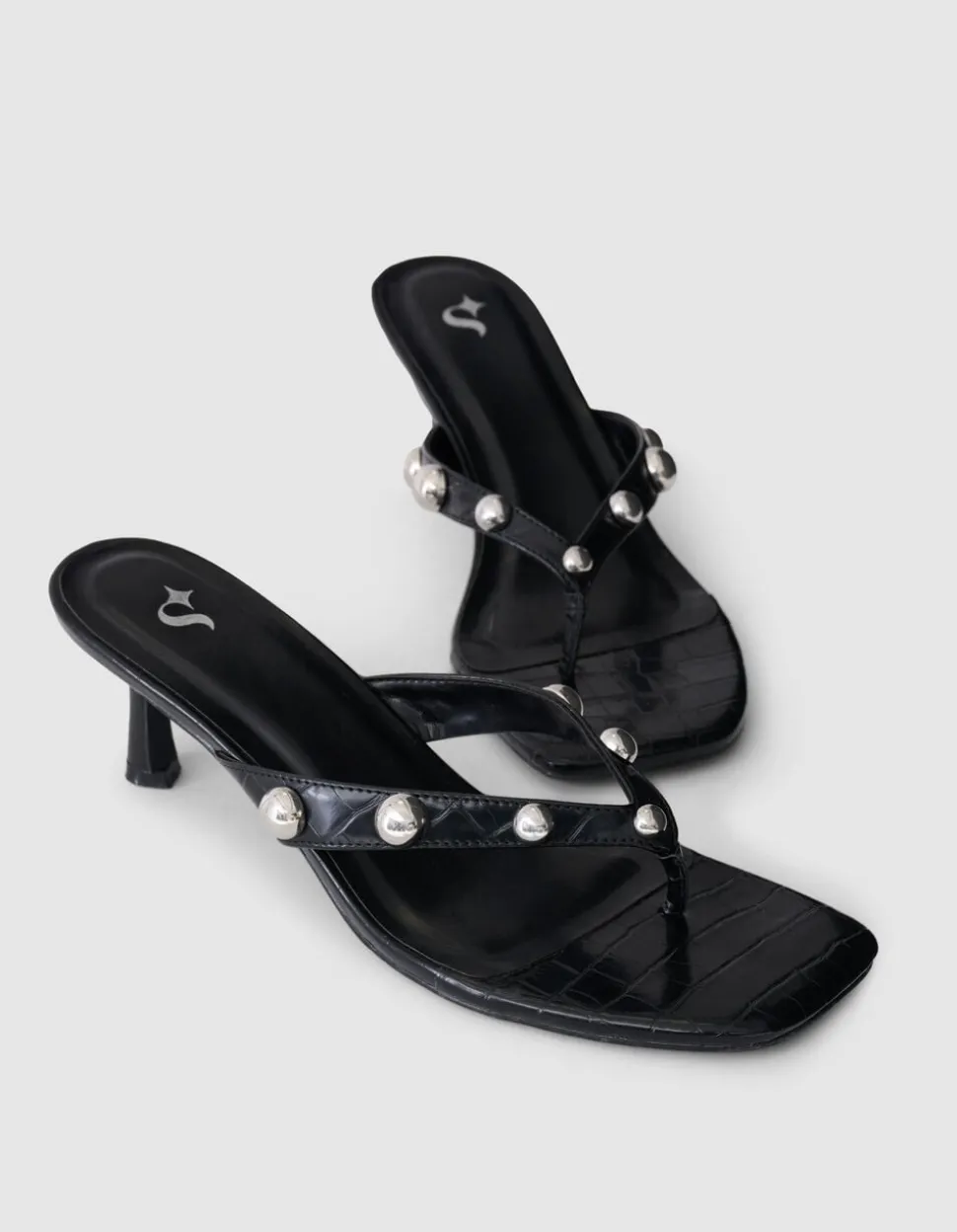 Studs Slipper Hakken Zwart