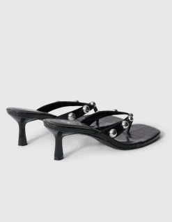 Studs Slipper Hakken Zwart
