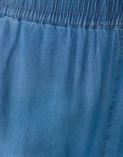 Studs Wide Leg Fit Denim Broek Blauw