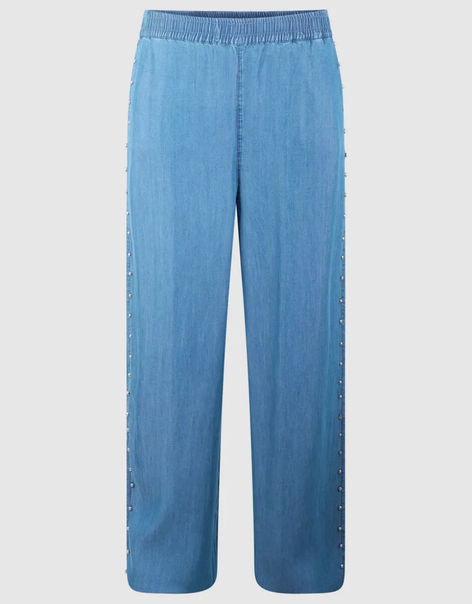 Studs Wide Leg Fit Denim Broek Blauw