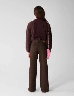 Stud Wide Leg Fit Jeans Bruin