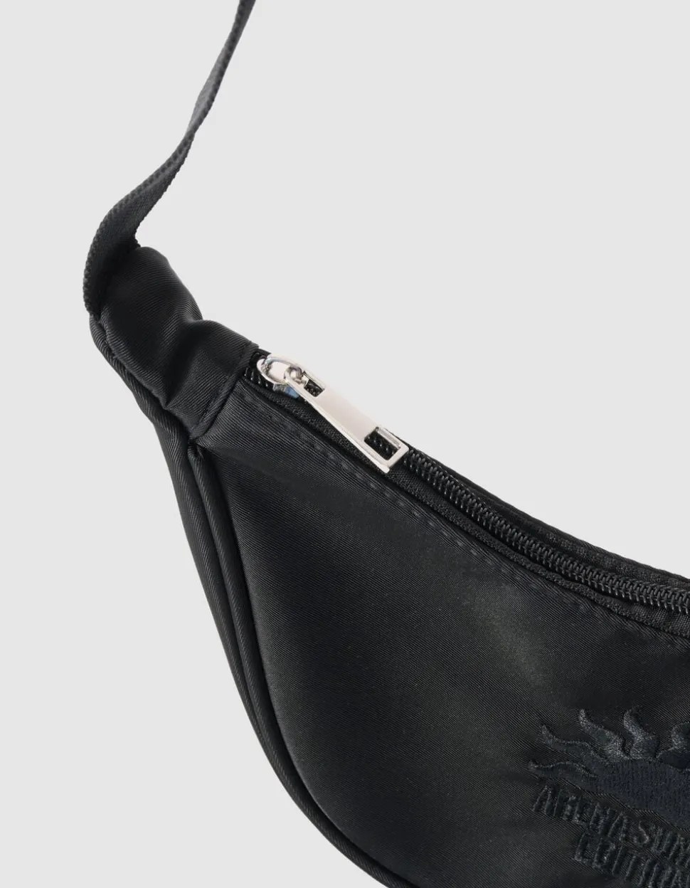 Sun Embroidery Crossbody Tas Zwart