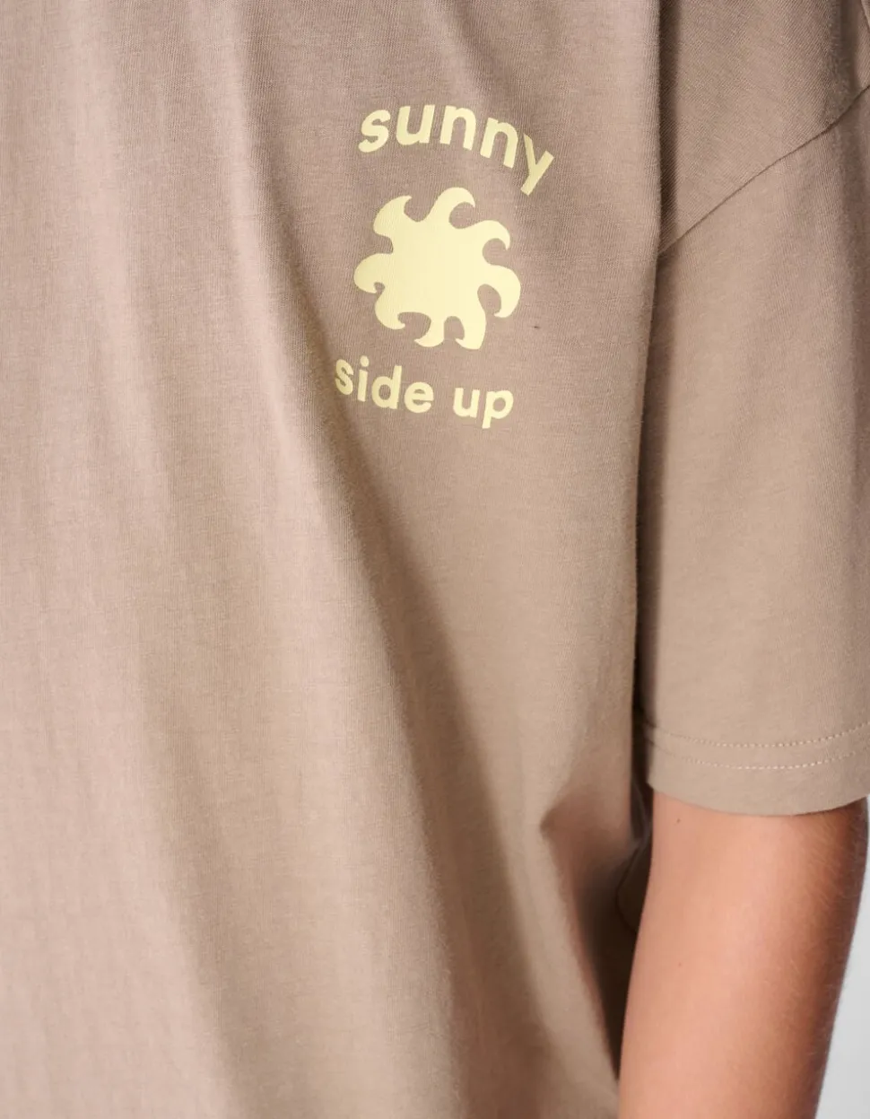 Sunny Side Artwork T-shirt Taupe