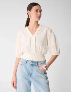 Tape Cropped Top Gebroken Wit