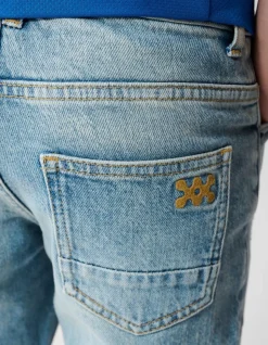 Tapered Fit Jeans Bleached