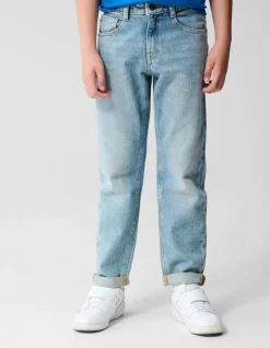 Tapered Fit Jeans Bleached