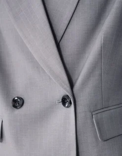 Tapered Pinstripe Blazer Lichtgrijs