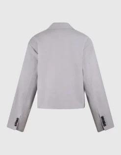 Tapered Pinstripe Blazer Lichtgrijs
