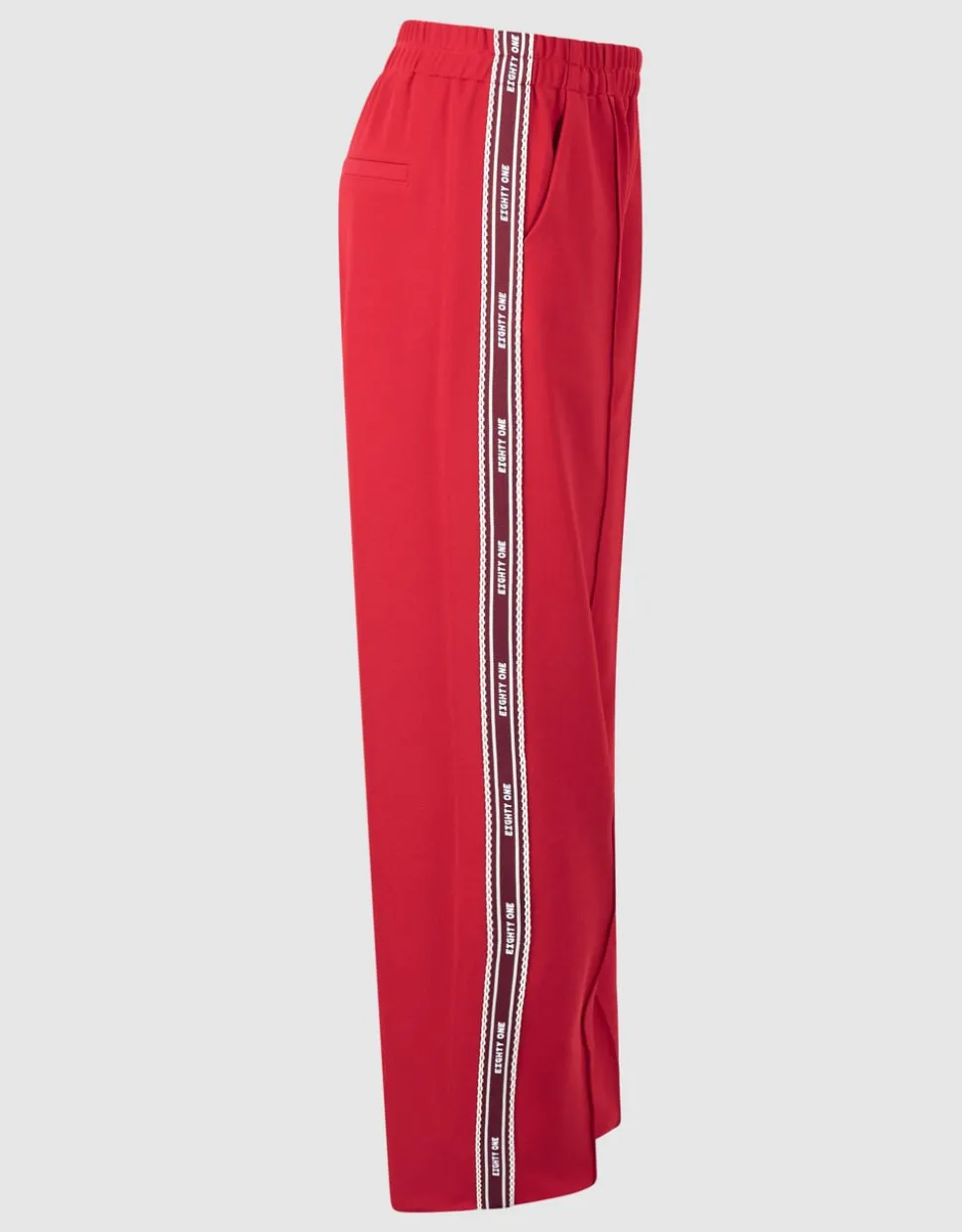 Tape Wide Leg Fit Broek Rood