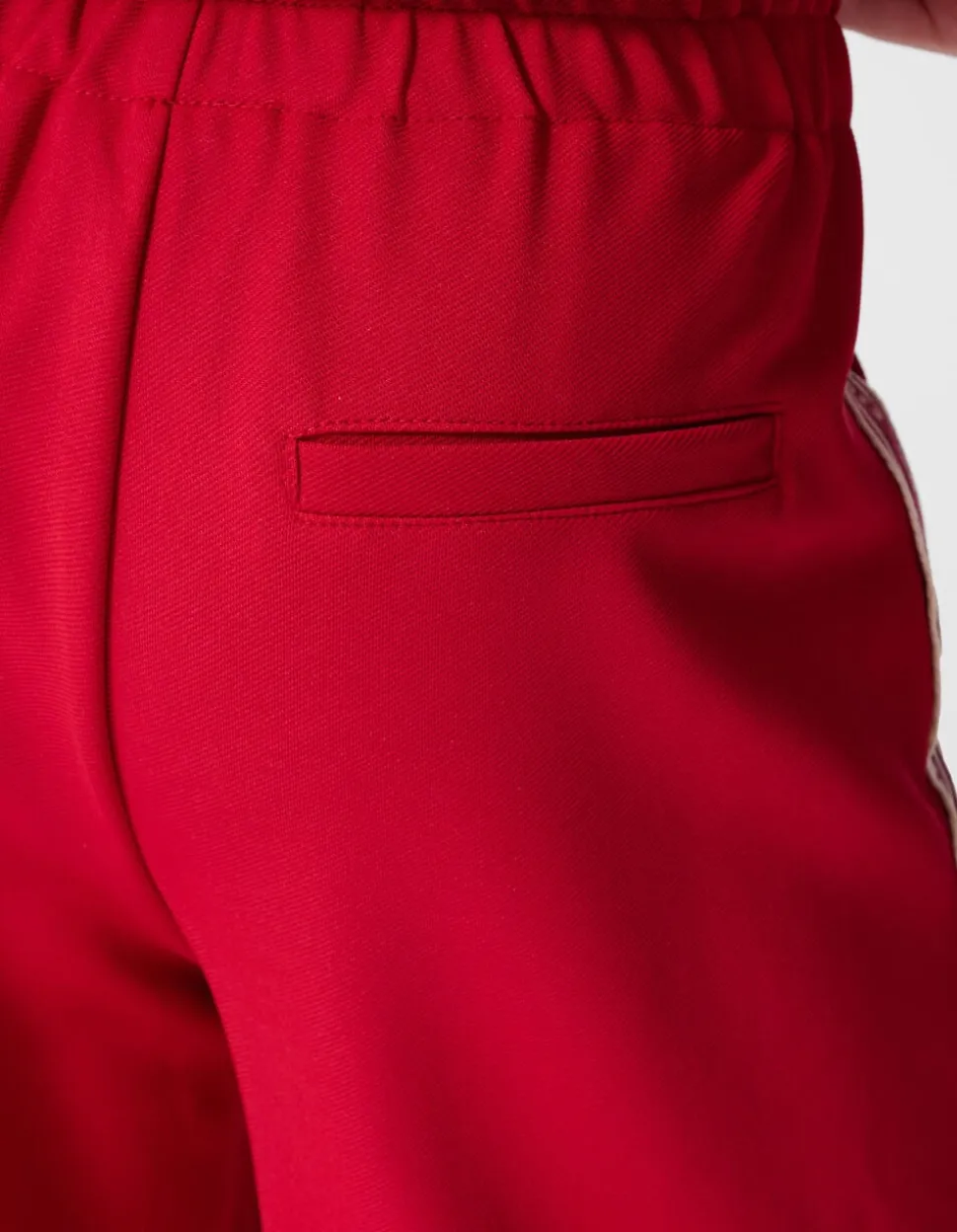 Tape Wide Leg Fit Broek Rood