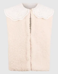 Teddy Mix Gilet Gebroken Wit