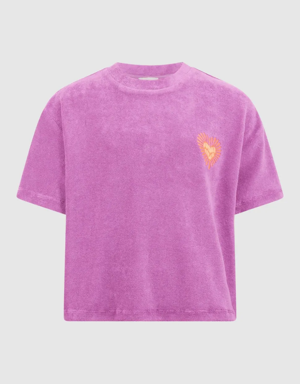 Towelling Heart Top Paars