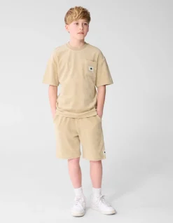 Towelling Relaxed T-shirt Beige