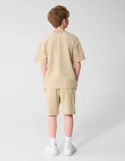 Towelling Relaxed T-shirt Beige
