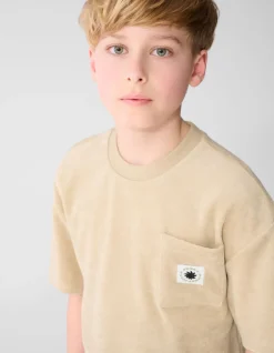 Towelling Relaxed T-shirt Beige