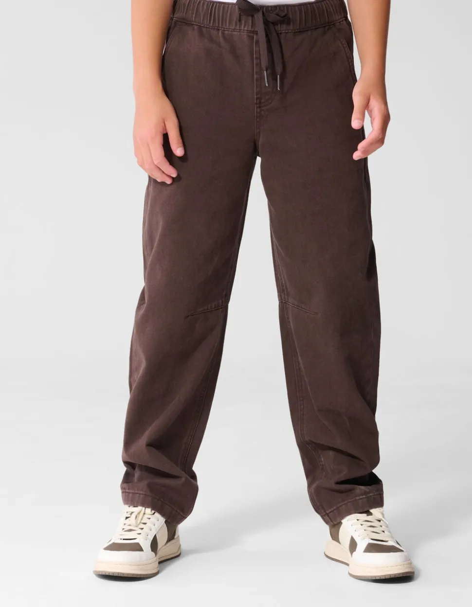 Twill Barrel Fit Broek Donkerbruin