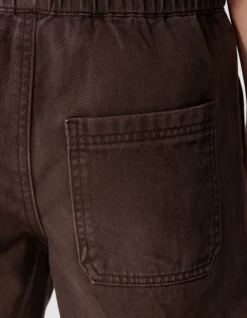 Twill Barrel Fit Broek Donkerbruin