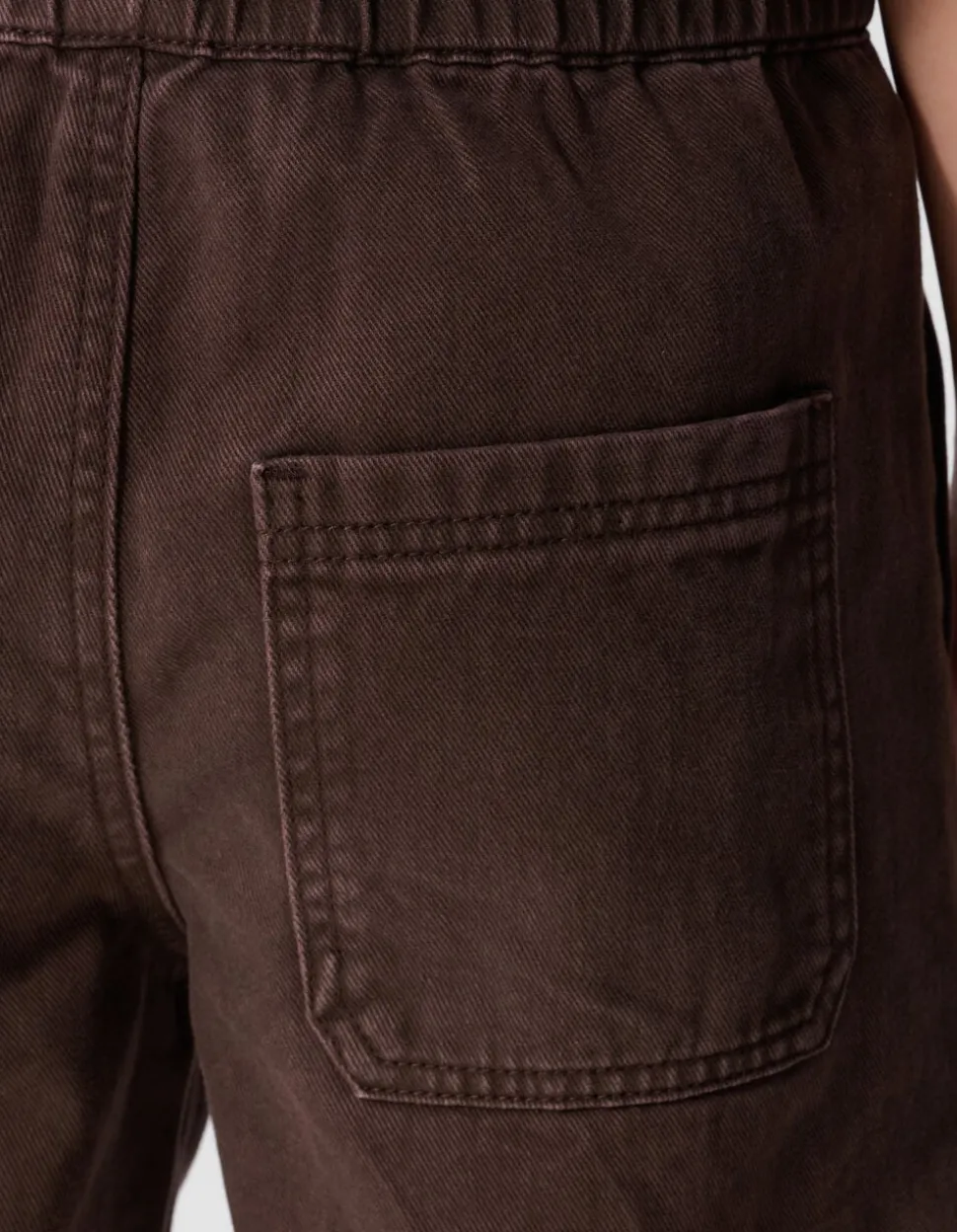 Twill Barrel Fit Broek Donkerbruin