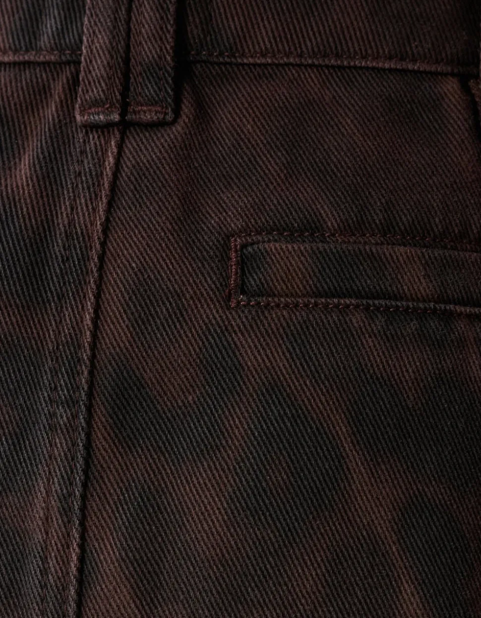 Twill Leopard Print Rok Bruin